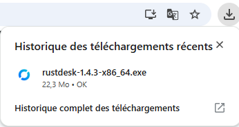Installation RustDesk via le navigateur